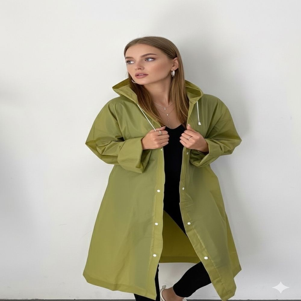 Unisex Eva Kumaş Su Rüzgar Geçirmez Yağmurluk - Haki - Standart Yağmurluk & Panço (Outdoor) Fiyatı