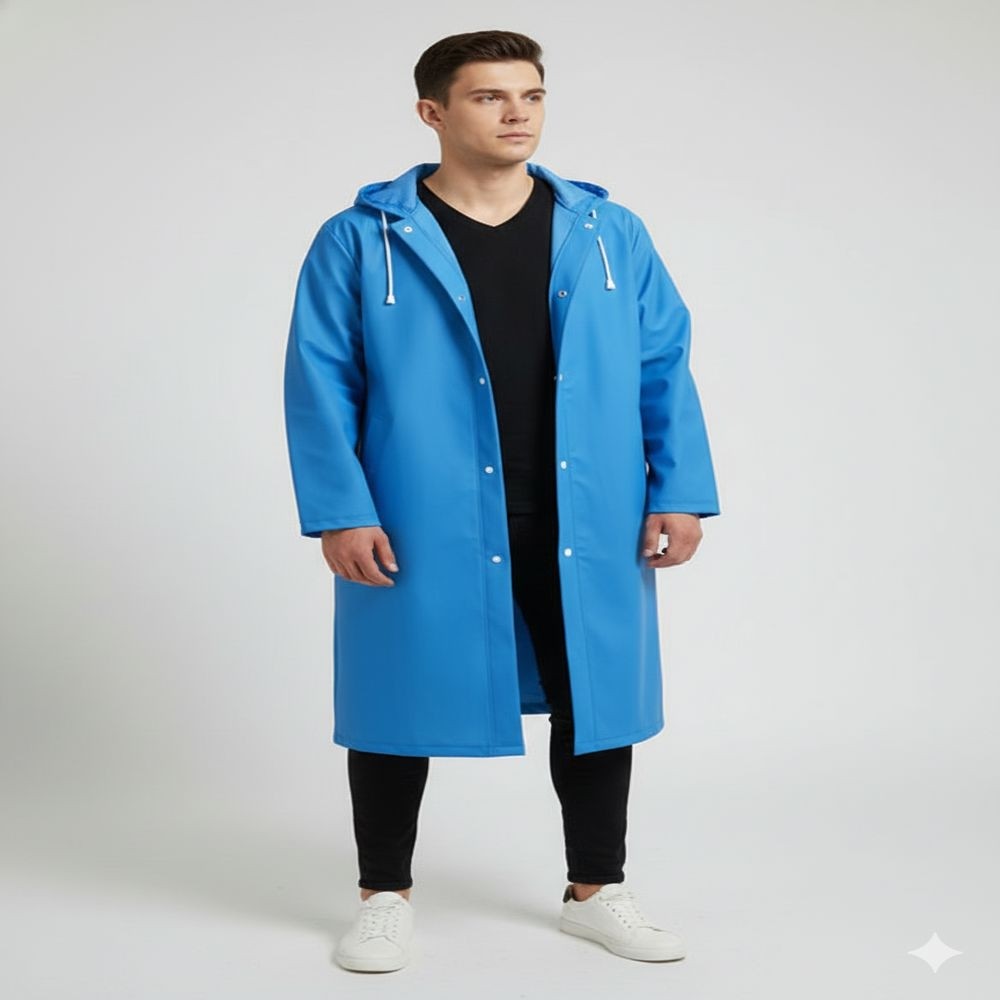 Unisex Eva Kumaş Su Rüzgar Geçirmez Yağmurluk - Mavi - Standart Yağmurluk & Panço (Outdoor) Fiyatı