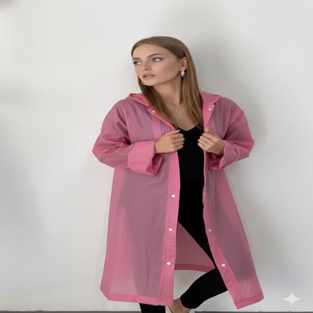 Unisex Eva Kumaş Su Rüzgar Geçirmez Yağmurluk - Pembe - Standart Yağmurluk & Panço (Outdoor) Fiyatı