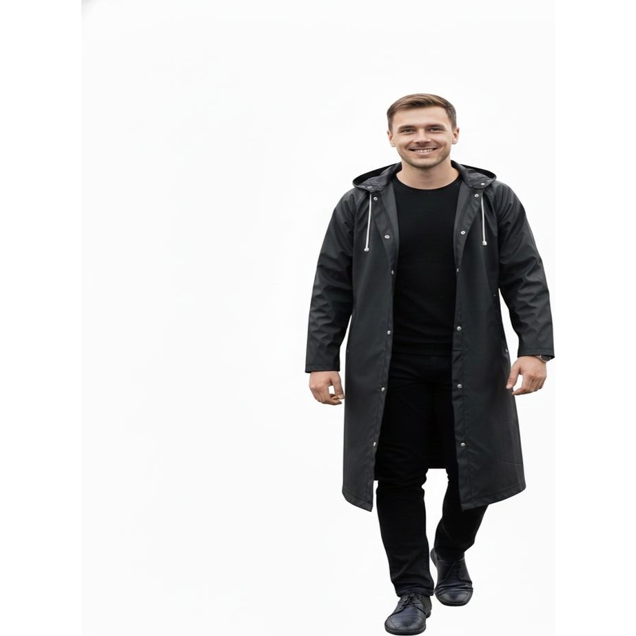 Unisex Eva Kumaş Su Rüzgar Geçirmez Yağmurluk - Siyah - Standart Yağmurluk & Panço (Outdoor) Fiyatı