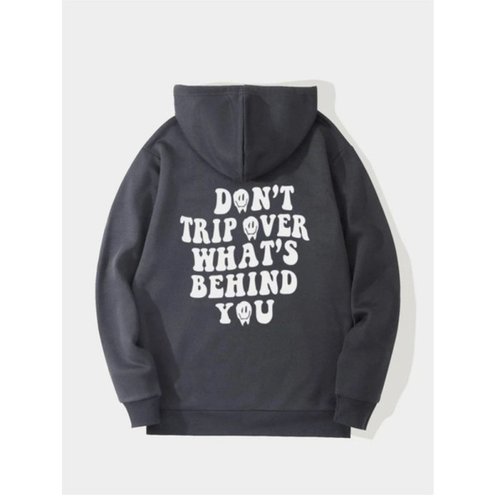 Unisex Füme Sırt Yazı Baskılı Oversize Kapşonlu Sweatshirt  Erkek Sweatshirt Fiyatı