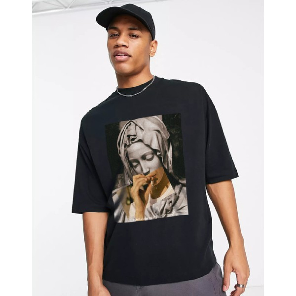 Unisex Rebellious Spirit Iv Oversize Tshirt Siyah Erkek T-shirt Fiyatı