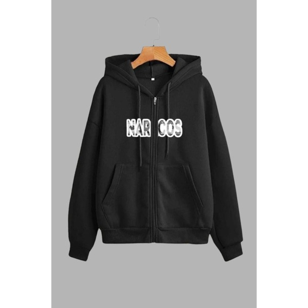 Unisex Siyah Kapüşonlu Sweatshirt Ceket Narcos Baskılı Bayan Ceket Fiyatı