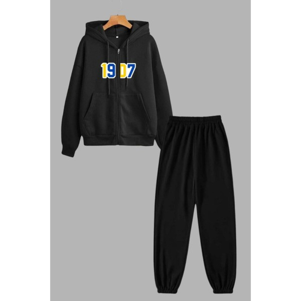 Unisex Siyah Kapüşonlu Sweatshirt Ceket ve Eşofman Altı Takım Fenerbahçe Baskılı Kadın Eşofman Fiyatı