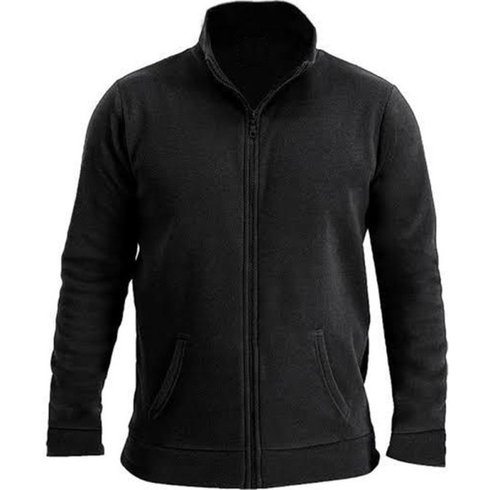 Unisex Siyah Standart Fit Tam Fermuarlı 2 Cepli Soğuk Geçirmez Polar Hırka - S Oto Boyaları Fiyatı