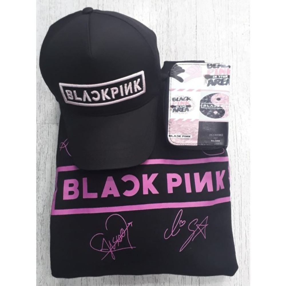 Unisex Sweatshirt Blackpink Şapka Cüzdan Kombin T-Shirt & Sweatshirt (Outdoor) Fiyatı