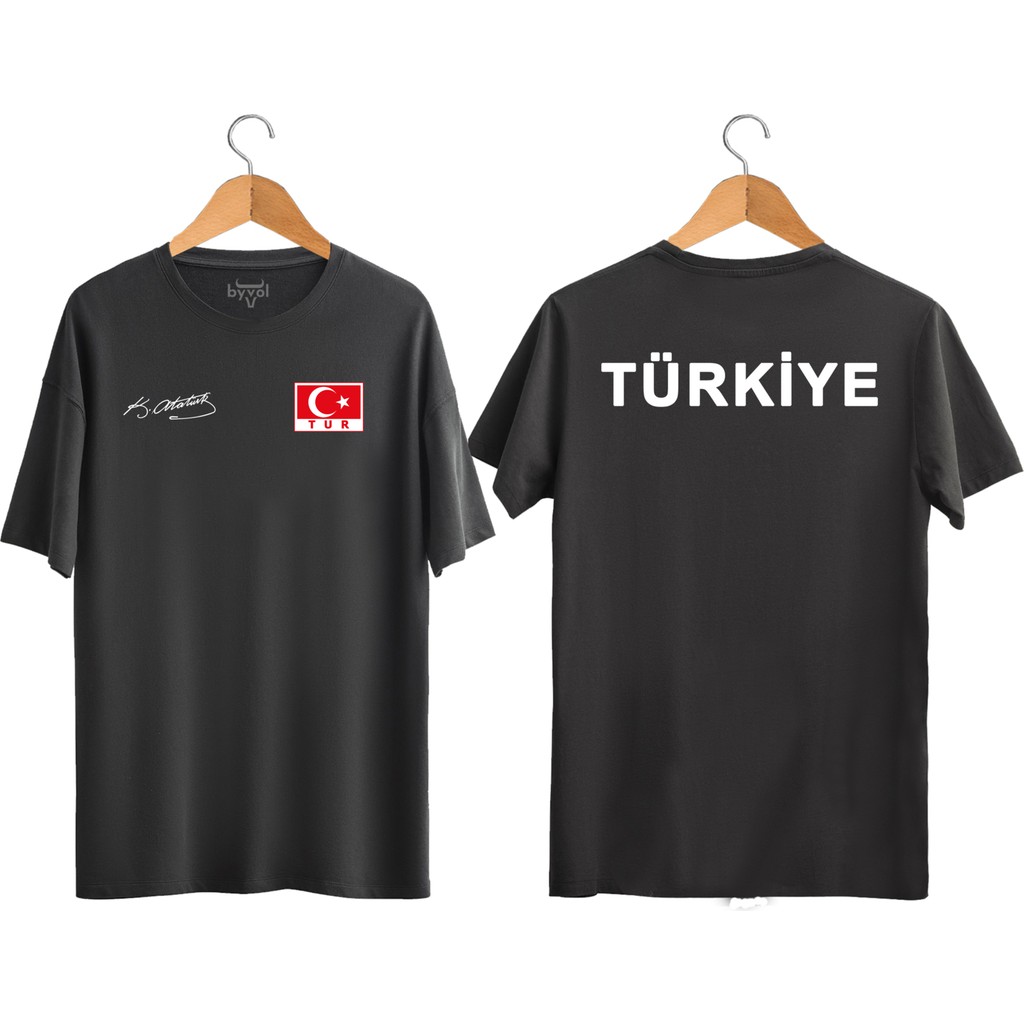 Unisex Türkiye Yazılı Atatürk Imzalı Türk Bayrağı Baskılı Tişört Ayyıldızlı T-Shirt (Normal Kalıp) Giyim & İç Giyim Fiyatı