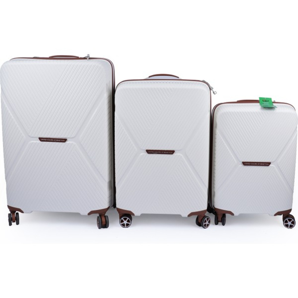 United Colors Of Benetton 14BNT3000 3'lü Set Polipropilen Kırılmaz Valiz - Beyaz Oto Boyaları Fiyatı