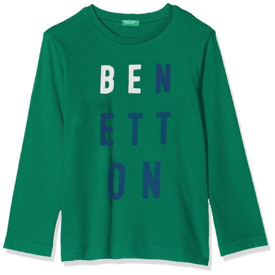 United Colors of Benetton Benetton Yazılı Yeşil Erkek Çocuk T-Shirt