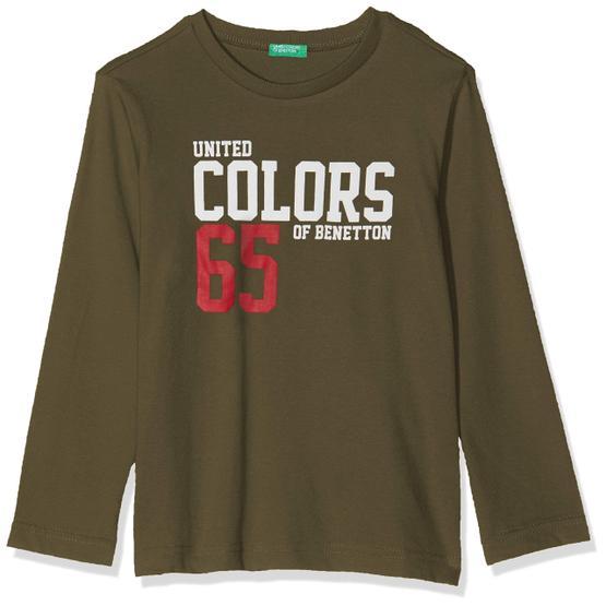 United Colors of Benetton Benetton Yazılı Yeşil Erkek Çocuk T-Shirt