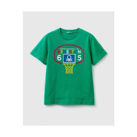 United Colors of Benetton Benetton Yazılı Yeşil Erkek Çocuk T-Shirt Erkek Çocuk T-shirt Fiyatı