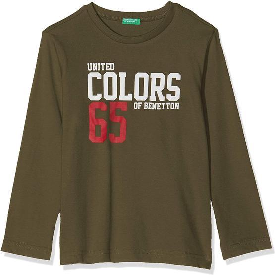 United Colors of Benetton Benetton Yazılı Yeşil Erkek Çocuk T-Shirt
