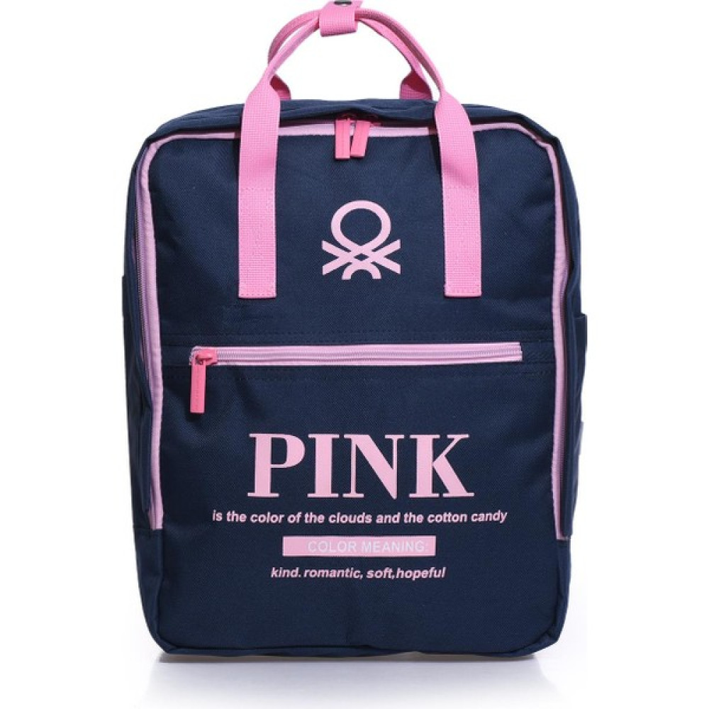 United Colors Of Benetton BNT03818 Lacivert - Pembe Kadın Sırt Çantası Okul Çantası Fiyatı