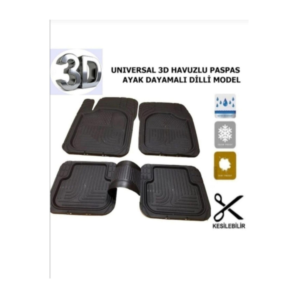 Universal Araba Paspası 3 D Havuzlu Kaucuk Otomobil Paspasları Fiyatı