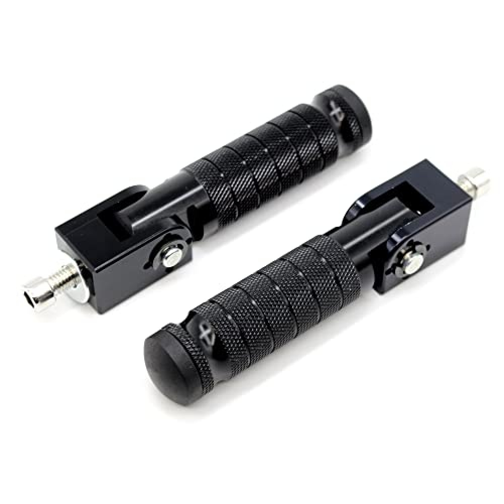 Universal Motorcycle Bicycle Folding Foot Pegs 90 Degree Foldable Electric Motorbike Passenger Footrests Rearsets Rear Set Footpegs foot Rest Pedals M8 Install Bolts