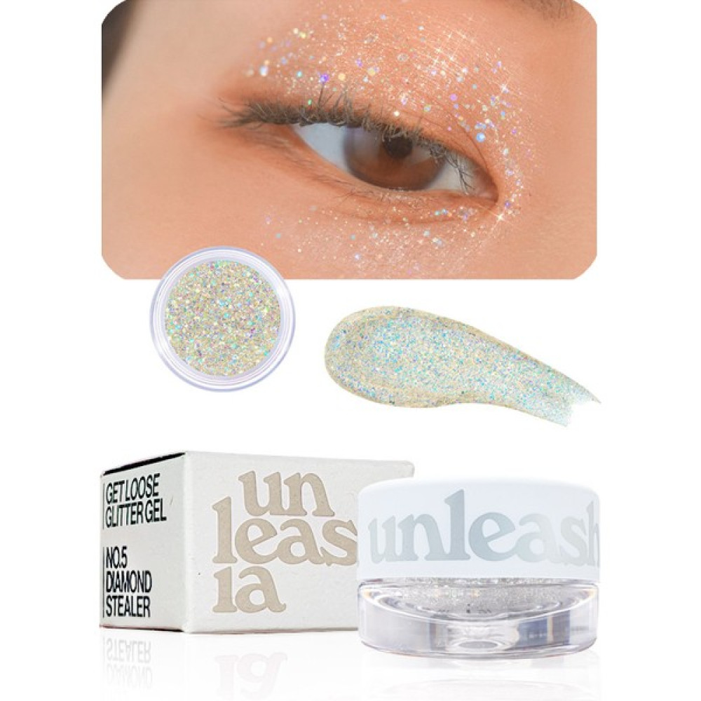 Unleashia - Get Loose Glitter Gel 4gr N°5: Diamond Stealler, Glitter Jel Far Göz Farı Fiyatı