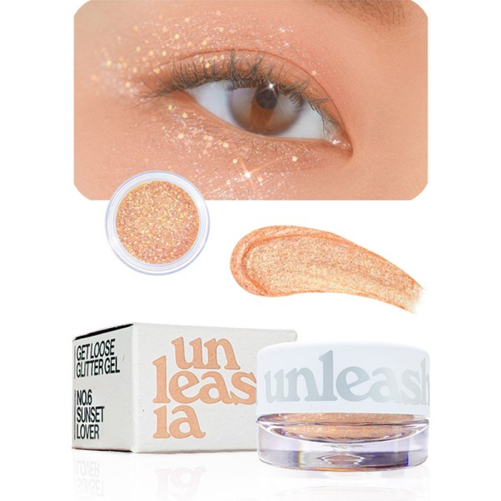 Unleashia - Get Loose Glitter Gel 4gr N°6:sunset Lover, Glitter Jel Far Göz Farı Fiyatı