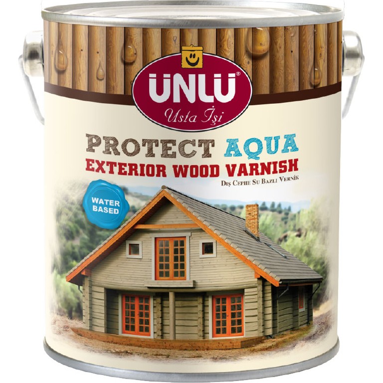 Ünlü Protect Aqua Su Bazlı Dış Cephe Vernik 5 Lt - Kestane Boyalar Fiyatı