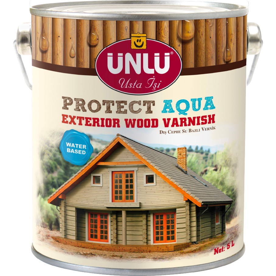 Ünlü Protect Aqua Su Bazlı Dış Cephe Vernik 5 Lt - Şeffaf Parlak Boyalar Fiyatı