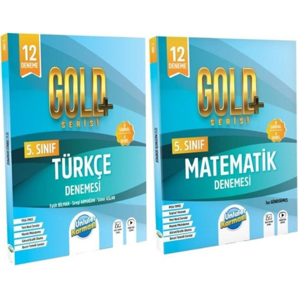 Ünlüler Karması 5. Sınıf Gold Serisi Türkçe ve Matematik Deneme Seti 2 Kitap Kaynak Kitapları Fiyatı