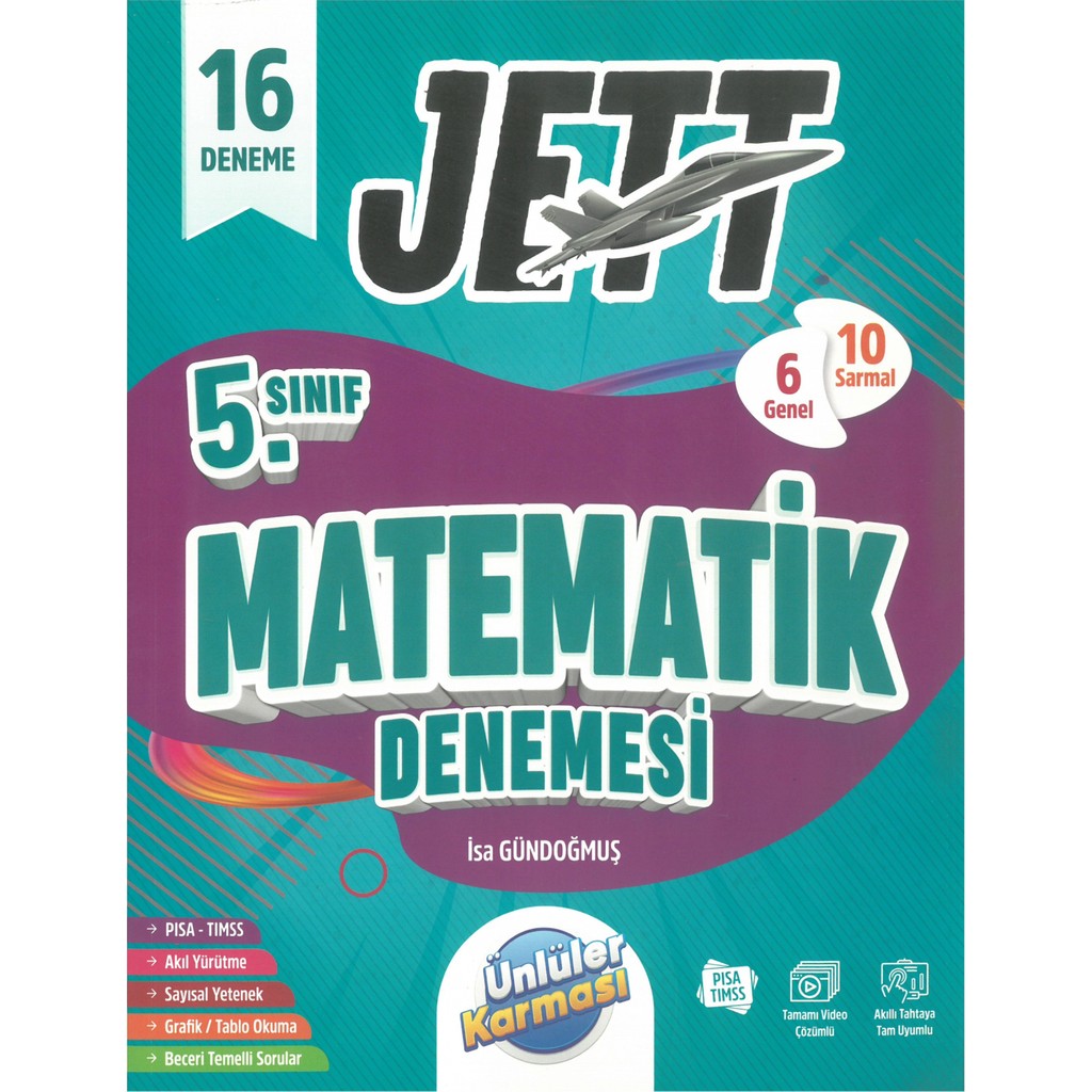 Ünlüler Karması 5. Sınıf Jett Matematik 16 Deneme Seti Kaynak Kitapları Fiyatı