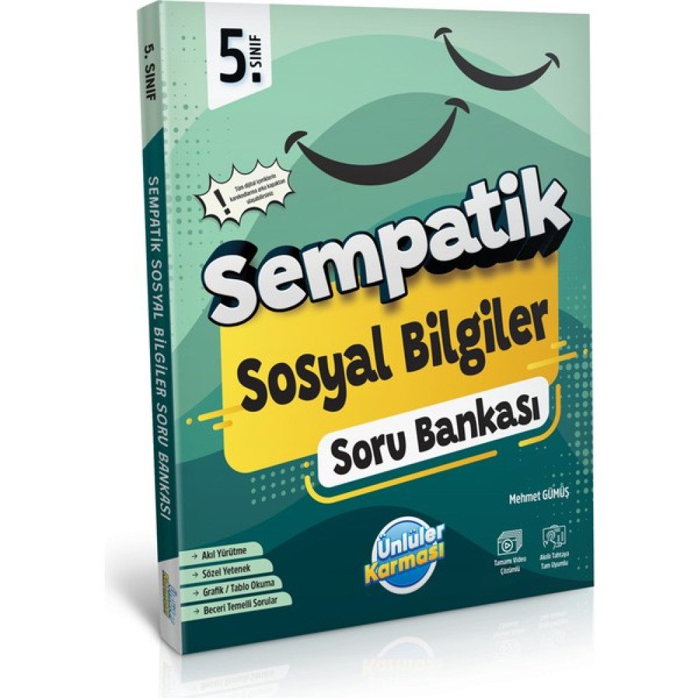 Ünlüler Karması 5. Sınıf Sempatik Sosyal Bilgiler Soru Bankası Kaynak Kitapları Fiyatı