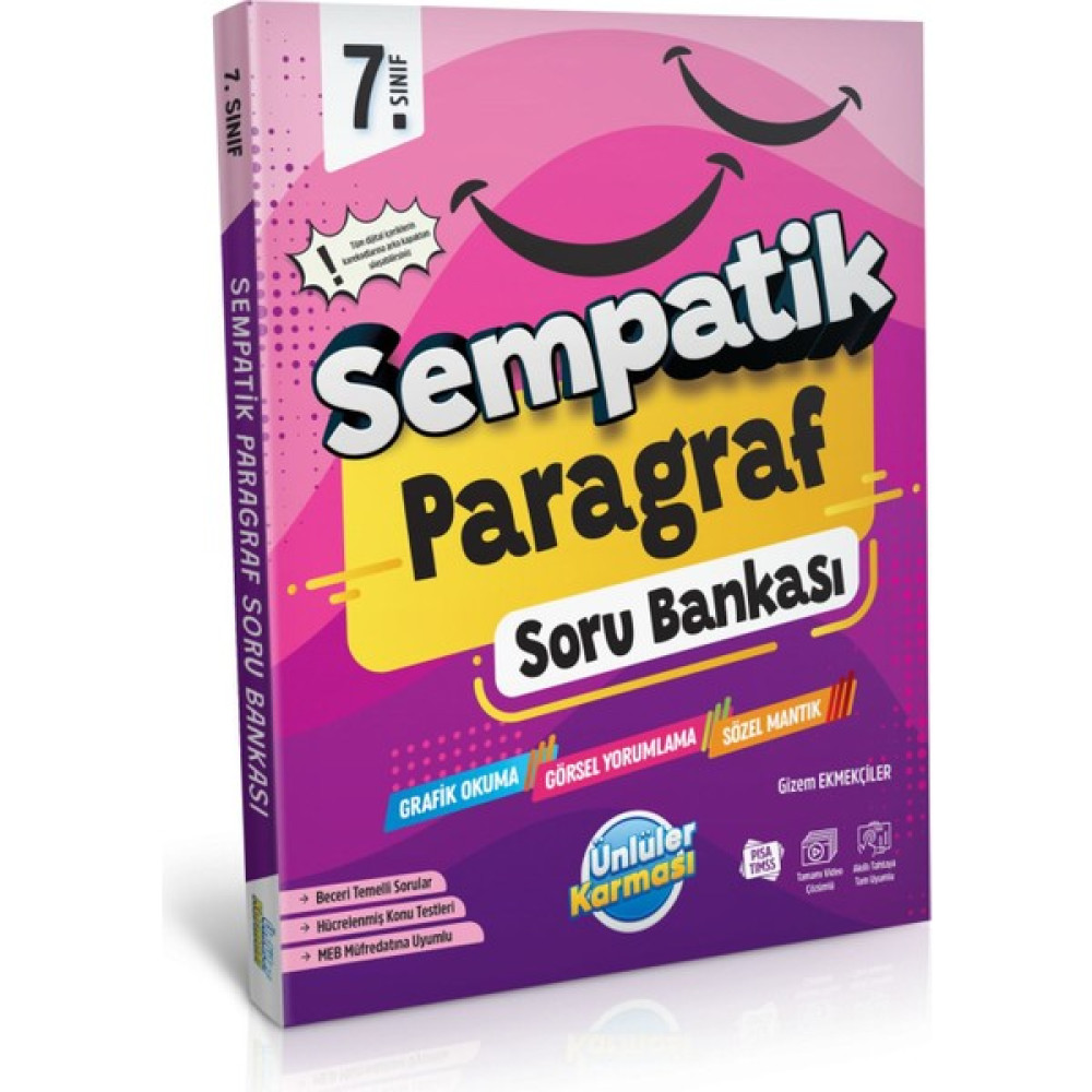 Ünlüler Karması 7. Sınıf Sempatik Paragraf Soru Bankası Kaynak Kitapları Fiyatı