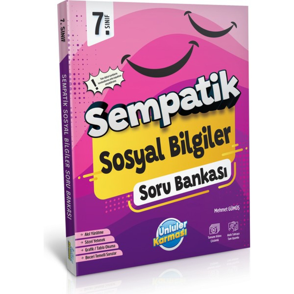 Ünlüler Karması 7. Sınıf Sempatik Sosyal Bilgiler Soru Bankası Kaynak Kitapları Fiyatı