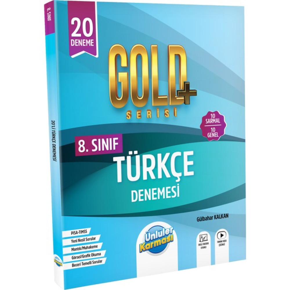 Ünlüler Karması 8. Sınıf Gold Serisi Türkçe 20 Denemesi Kaynak Kitapları Fiyatı