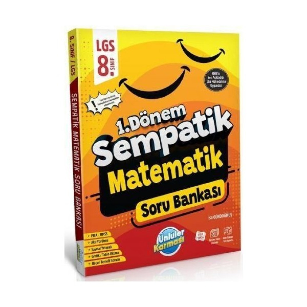 Ünlüler Karması 8. Sınıf LGS Matematik 1. Dönem Sempatik Soru Bankası Kaynak Kitapları Fiyatı
