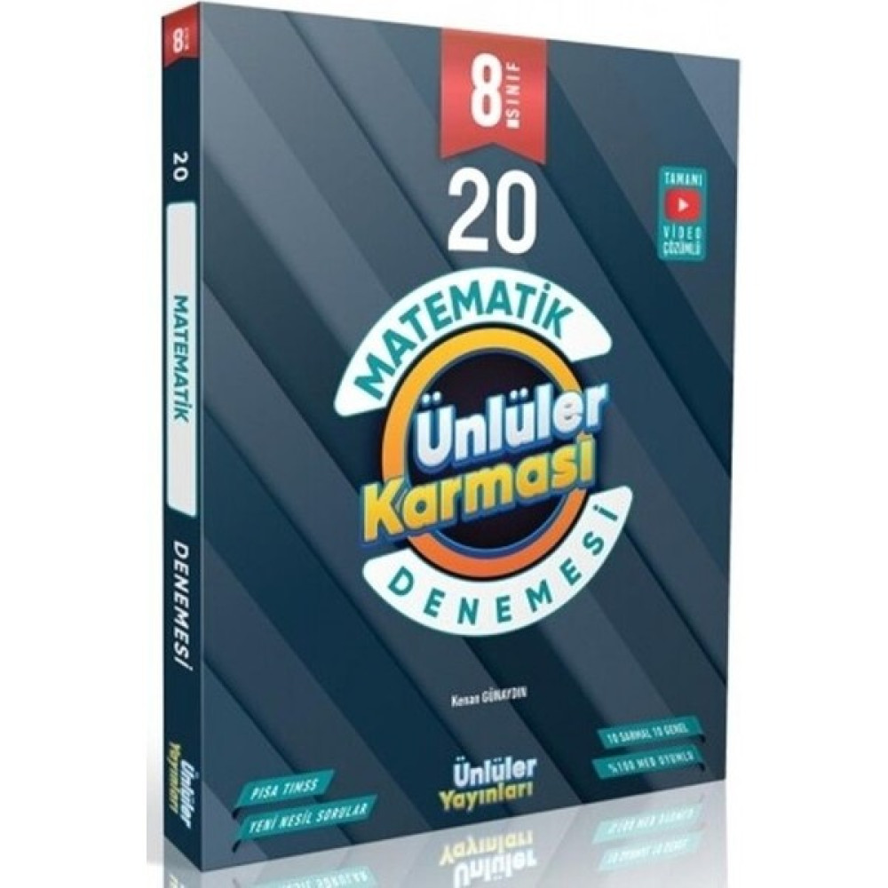 Ünlüler Karması 8. Sınıf LGS Matematik 20 Deneme Kaynak Kitapları Fiyatı