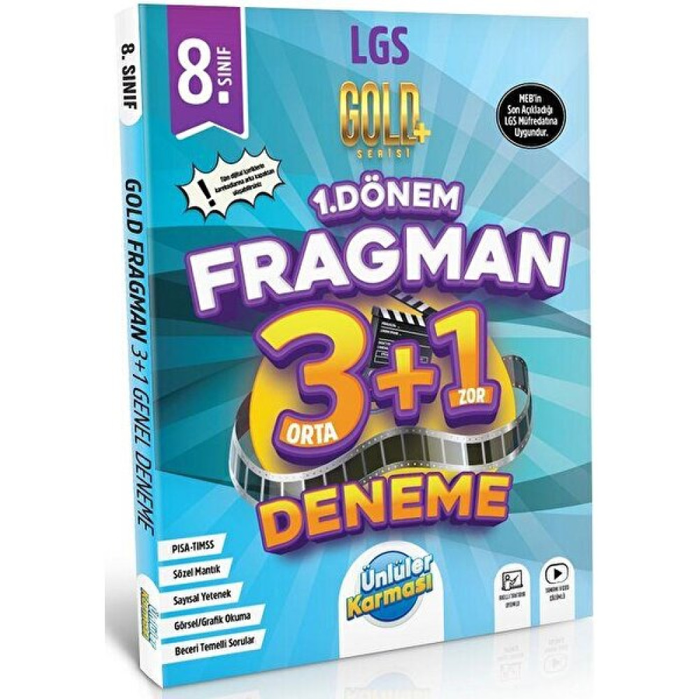 Ünlüler Karması 8. Sınıf LGS Tüm Dersler 1. Dönem Fragman 3+1 Deneme Gold Serisi Kaynak Kitapları Fiyatı