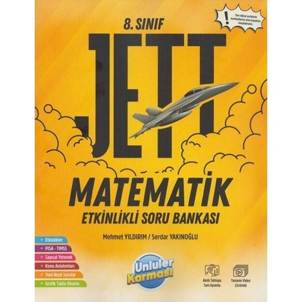 Ünlüler Karması 8. Sınıf Matematik Jett Etkinlikli Soru Bankası Kaynak Kitapları Fiyatı