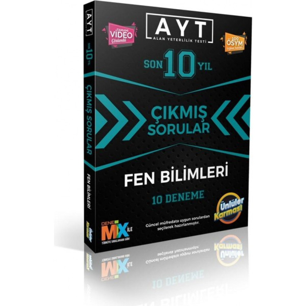 Ünlüler Karması AYT Fen Bilimler Çıkmış Soru Karması 10 Deneme Yeni 2022 Temel Yeterlilik Testi (TYT) Fiyatı