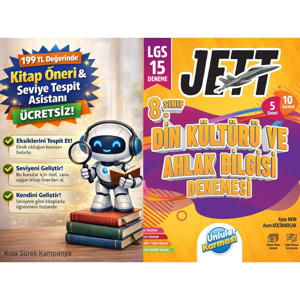 Ünlüler Karması Lgs Jett Din Kültürü Branş Deneme + 199 Tl Seviye Tespit ve Kitap Öneri Asistanı Hediye (Yeni Baskı) Kaynak Kitapları Fiyatı