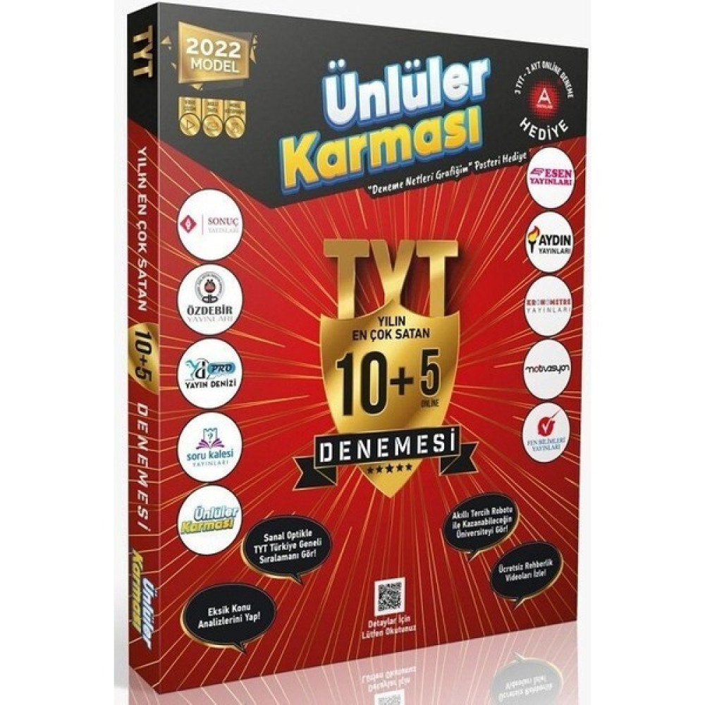 Ünlüler Karması TYT 2022 10+5 Deneme Temel Yeterlilik Testi (TYT) Fiyatı