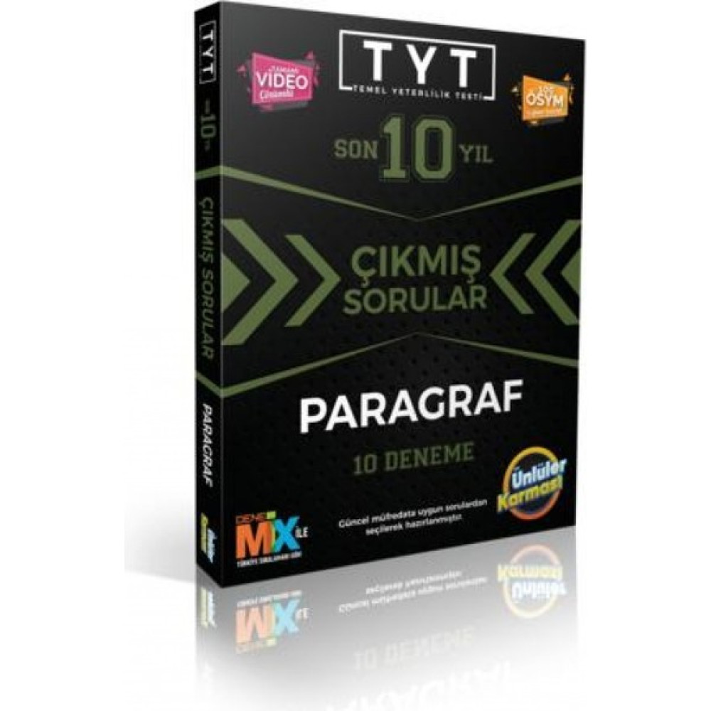 Ünlüler Karması TYT Paragraf Çıkmış Soru Karması 10 Deneme Yeni 2022 Temel Yeterlilik Testi (TYT) Fiyatı