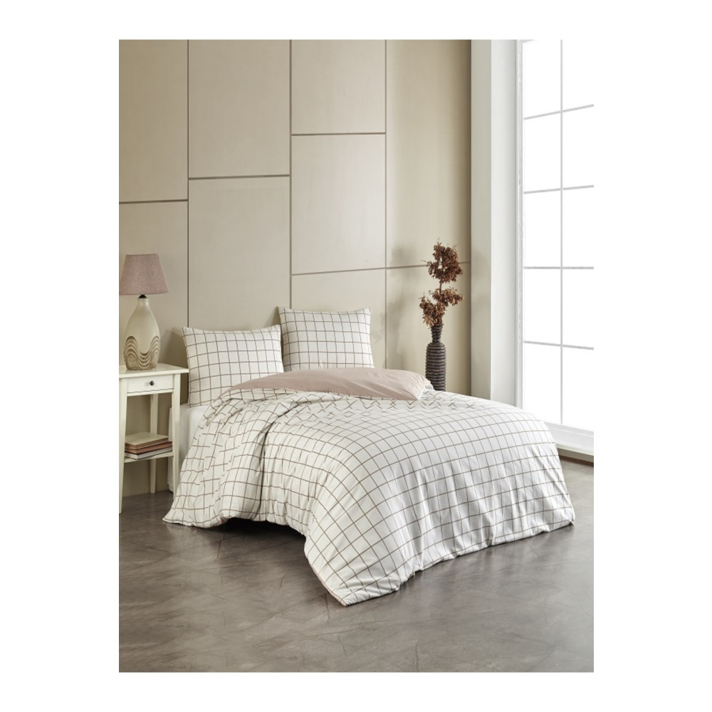 üntaş Life Çfit Taraflı S.kahve Ekose 160x220 Tek Kişilik Nevresim Seti S.khvekosesetek(çarşafyoktur) Nevresim Takımı Fiyatı