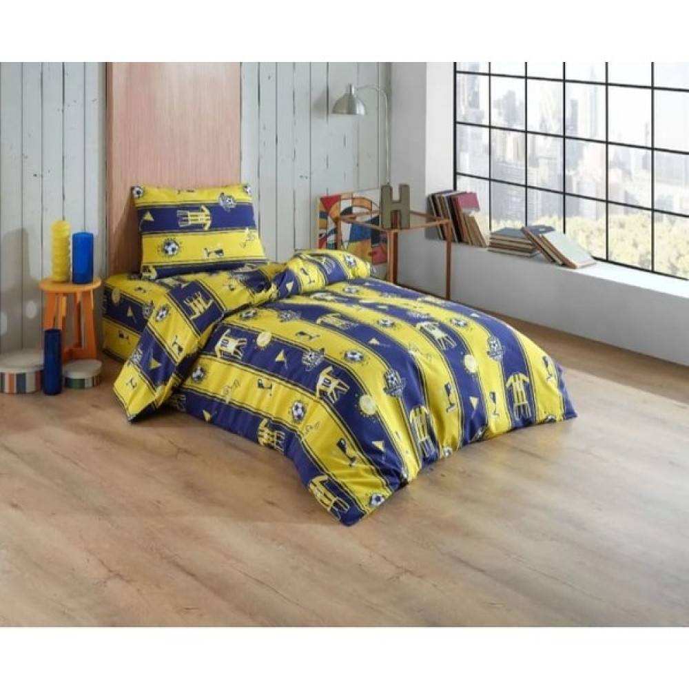 Üntaş Tekstil Üntaş Taraftar Sarı Lacivert Tek Kişilik Nevresim Seti fbtaraftartek - Renkli - 120 x 220 cm Nevresim Takımı Fiyatı