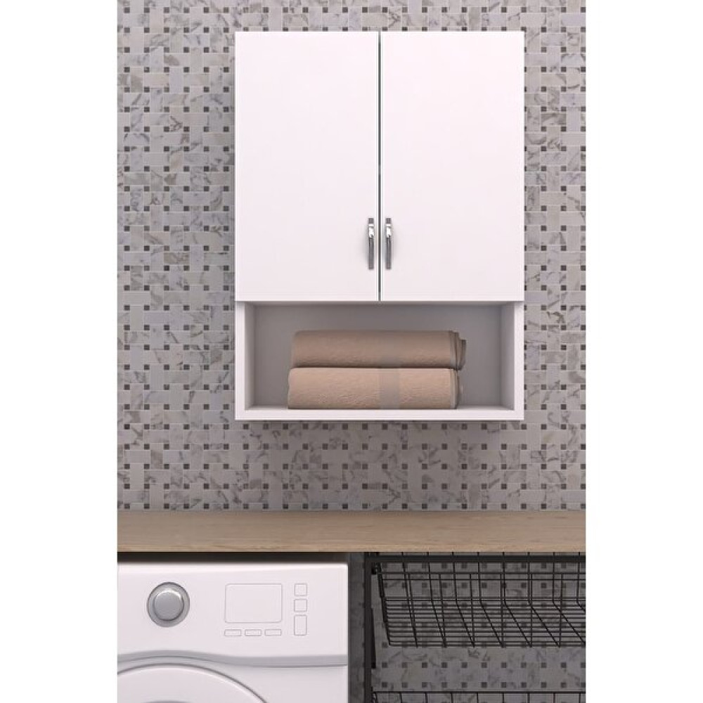 Ünüvar Konsept Relax Makina Üstü Dolap, Banyo Dolabı, Çamaşır Dolabı, Havlu Dolabı, Kapaklı Dolap - Beyaz Gardrop & Dolap Fiyatı