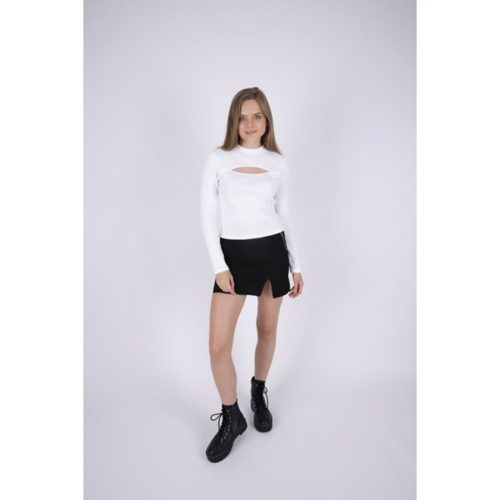 Unv Collection Kadın Beyaz Pencere Detaylı Dokulu Bluz Bluz Fiyatı