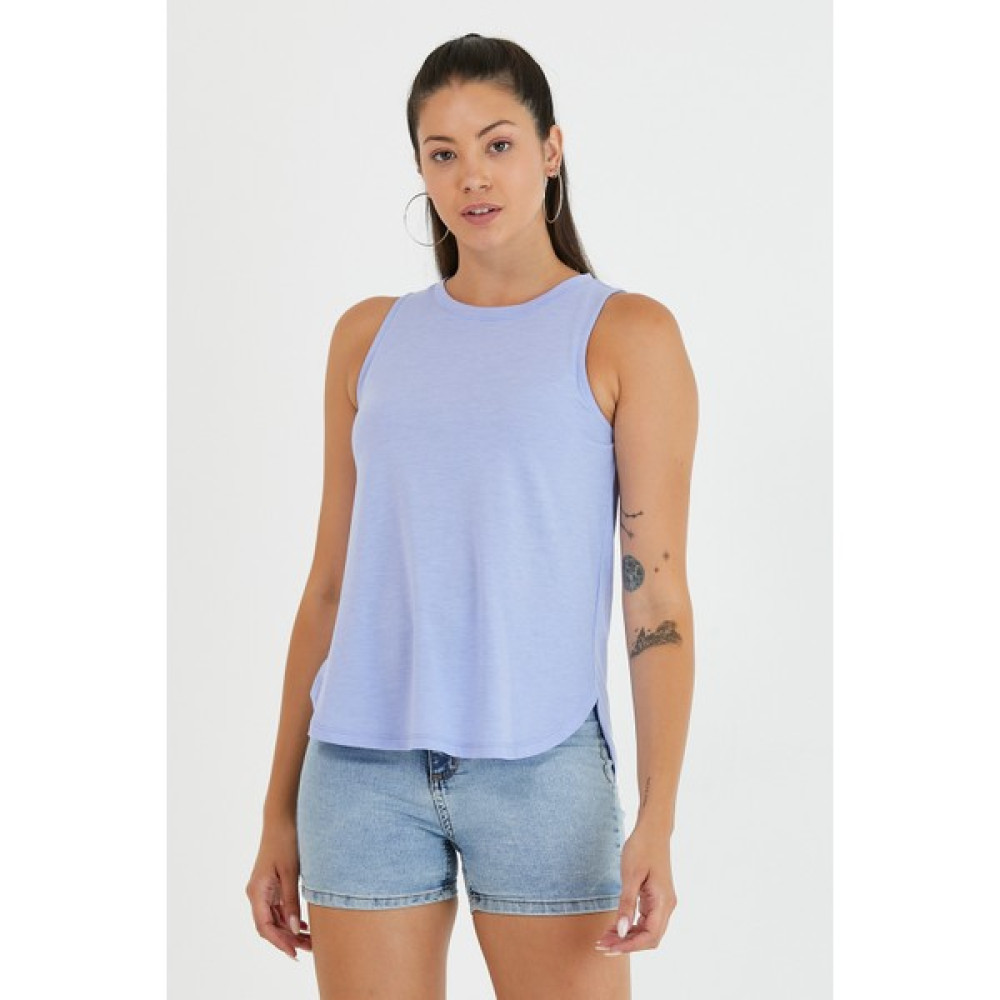 Unv Collection Kadın Beyaz Turuncu Çizgili Yuvarlak Yaka Sıfır Kol Bluz Bluz Fiyatı