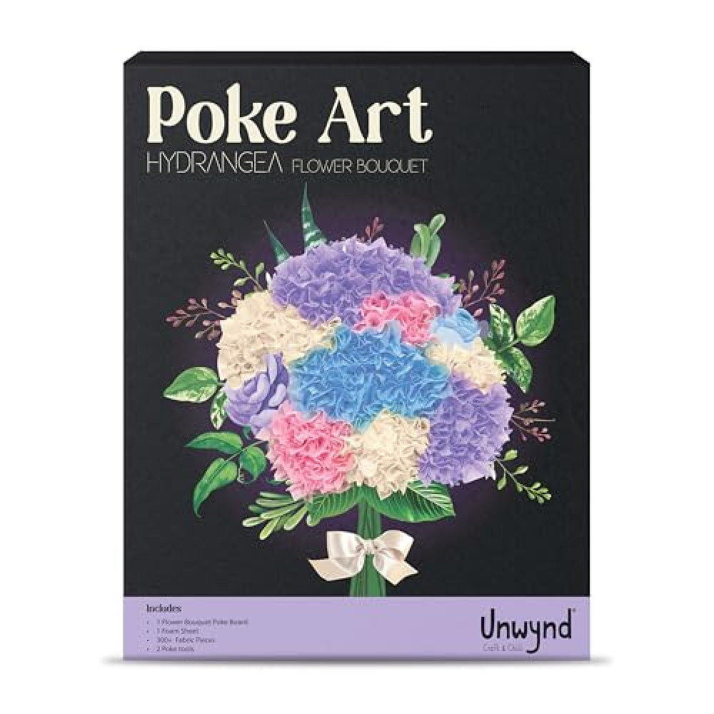 Unwynd Poke Art Flower Bouquet, Mess-Free Arts and Crafts for Adults, DIY Home Décor, Teen Craft Kits, Gifts for Women and Men