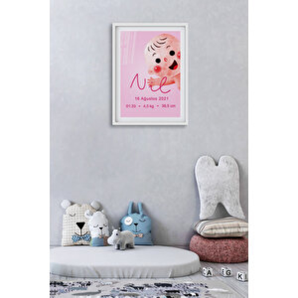 UON Beyaz Renk - 30x50 Çerçeveli Bebek Ve Çocuk Odası Tablo Seti Kız Ve Erkek Doğum Kutlama 30x50 cm Resim & Fotoğraf Çerçevesi Fiyatı
