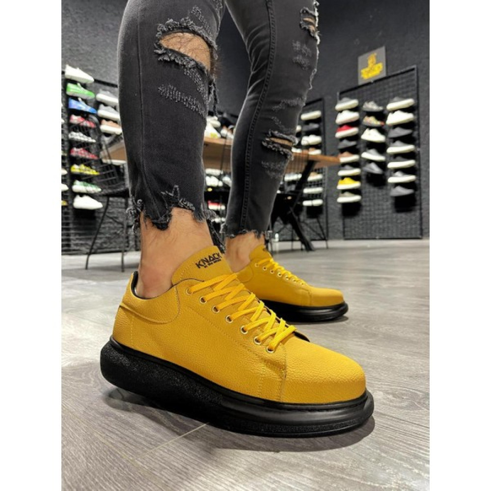 Up Shop Yüksek Taban Günlük Ayakkabı 045 Sarı (Siyah Taban) Erkek Günlük Ayakkabıları Fiyatı
