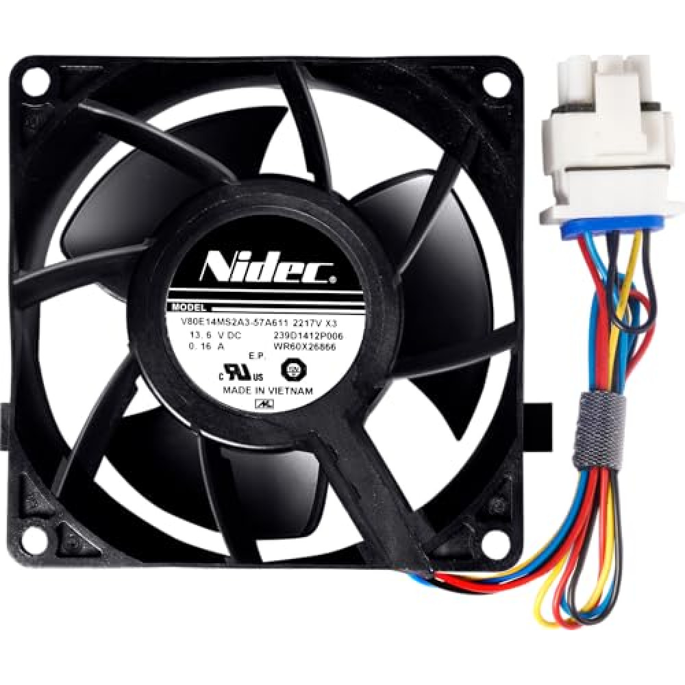 Upgraded WR60X26866 Refrigerator Evaporator Fan Motor (OEM), Compatible with ge Refrigerator, Replace V80E14MS2A3-57A611, WR60X10341, WR60X10356, WR60X10357, etc.