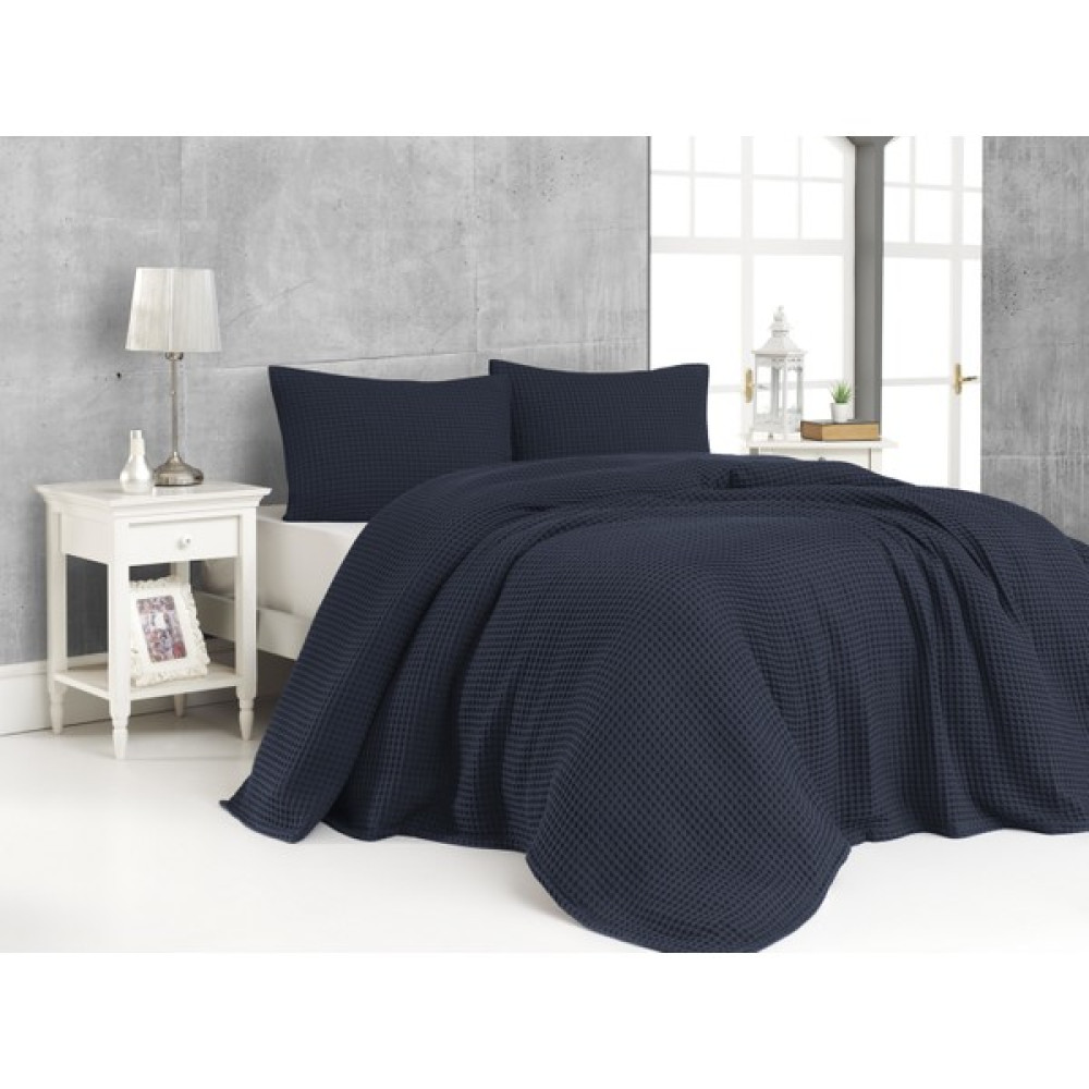 Upline Supersoft Indıgo Çift Kişilik Yatak Örtüsü Takımı 220 x 240 cm - Renkli Yatak Örtüsü Fiyatı