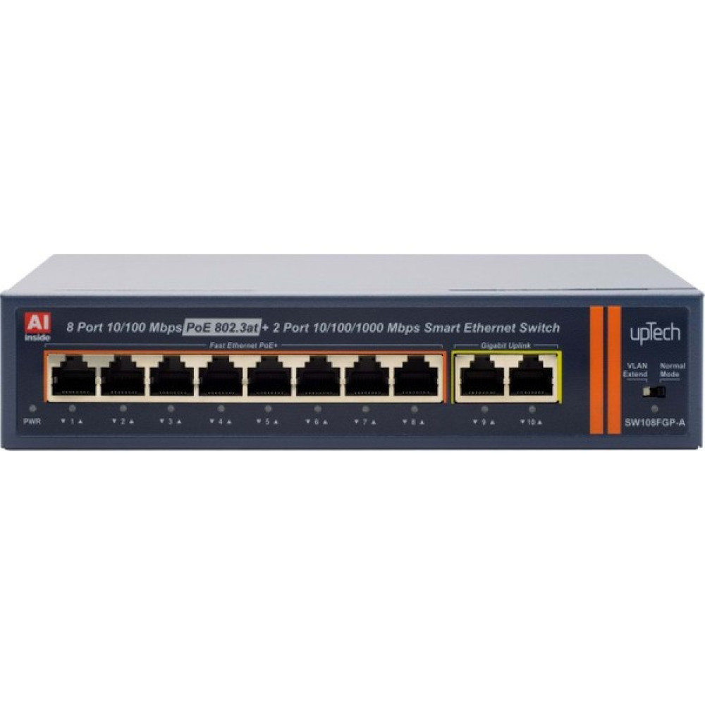 Uptech SW108FGP-A 8 Port 10/100M Poe Ethernet Switch + 2 Gigabit Uplink IEEE802.3AF/AT 120W Hub & Switch Fiyatı