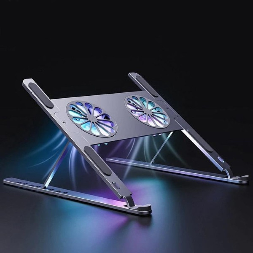 Upway Katlanabilir Alüminyum Turbo Fanlı Macbook Laptop Soğutucu Stand 10-17 Inç - Beyaz - Gri Dizüstü Bilgisayar Aksesuarları Fiyatı