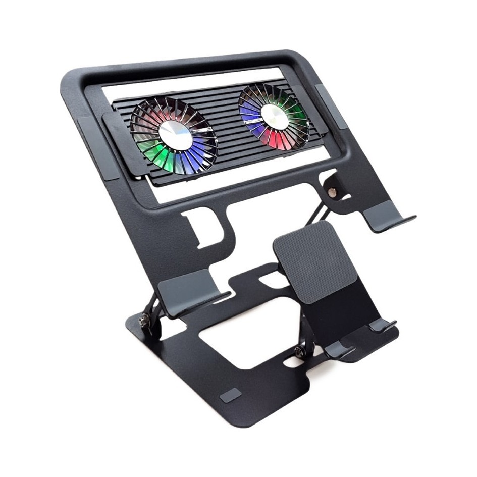 Upway Steel-Cooler Rgb Turbo Fanlı Karbon Çelik Laptop Tablet ve Telefon Standı - Siyah - RGB LEd Işıklı Diğer Fiyatı